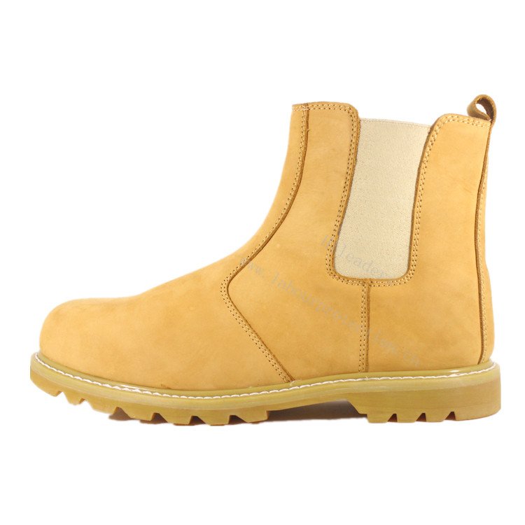 Wheat Color Nubuck Leather Goodyear Welt Work Boots with steel toe cap