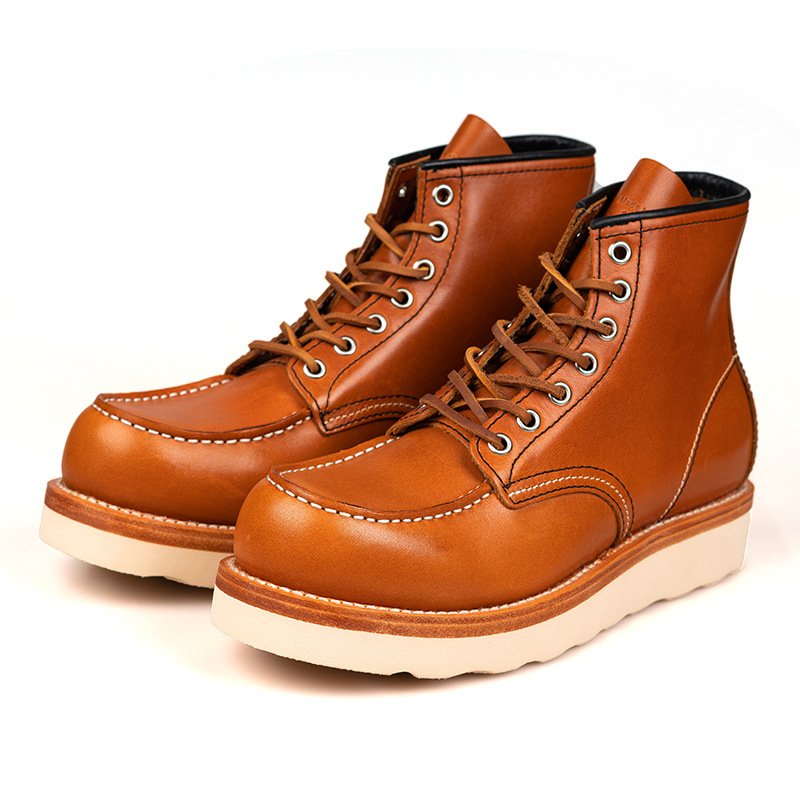 Fashion High-Top Leather Motorcycle Boots Goodyear Stitching Technology Boots Leather Boots For Men