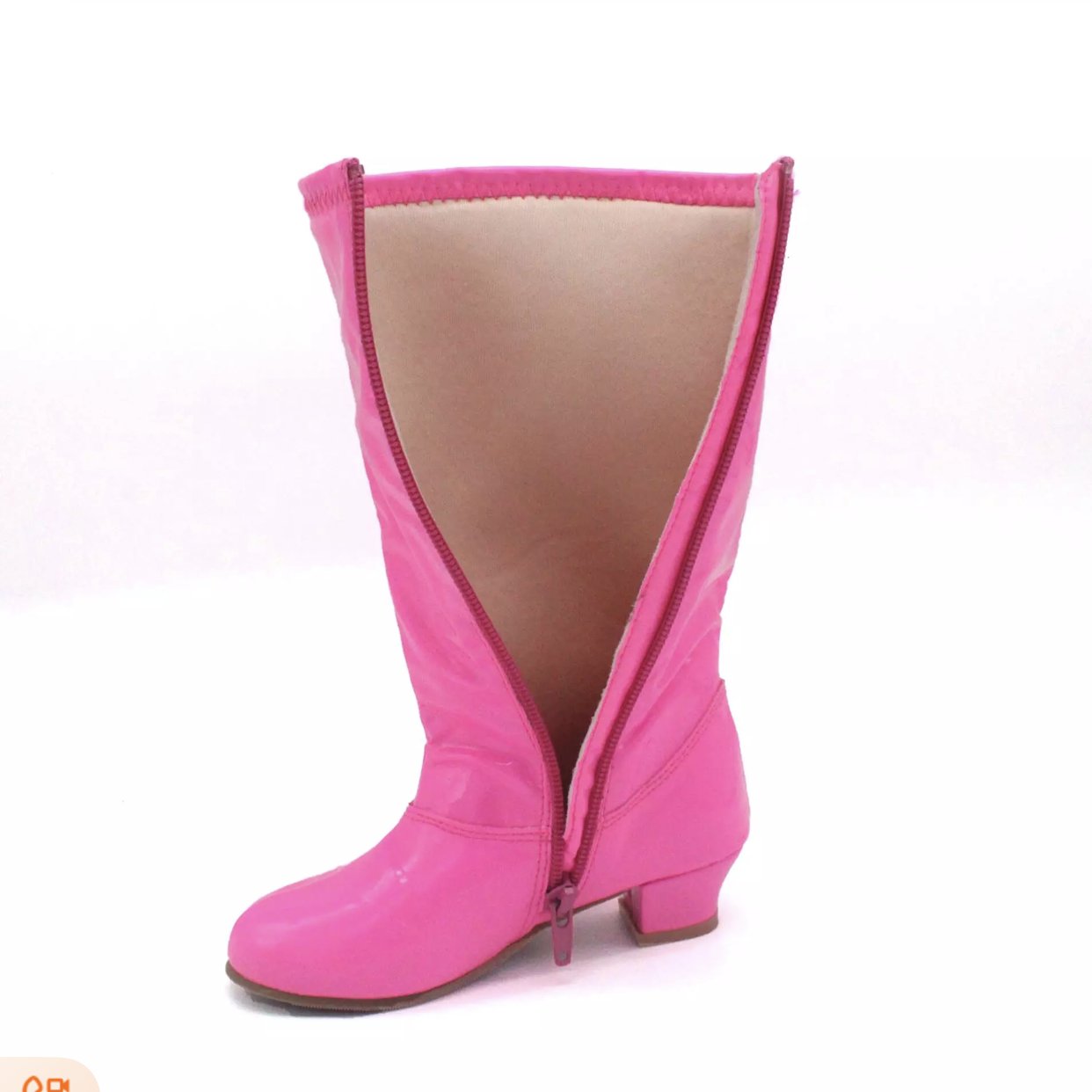 Fashion Candy Color Stretch Girls Heel Pointed Toe long Boots brown girls kids knee high boots
