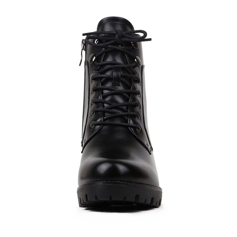 Autumn and winter casual custom PU thick heel warm retro ladies non-slip wear-resistant Martin boots
