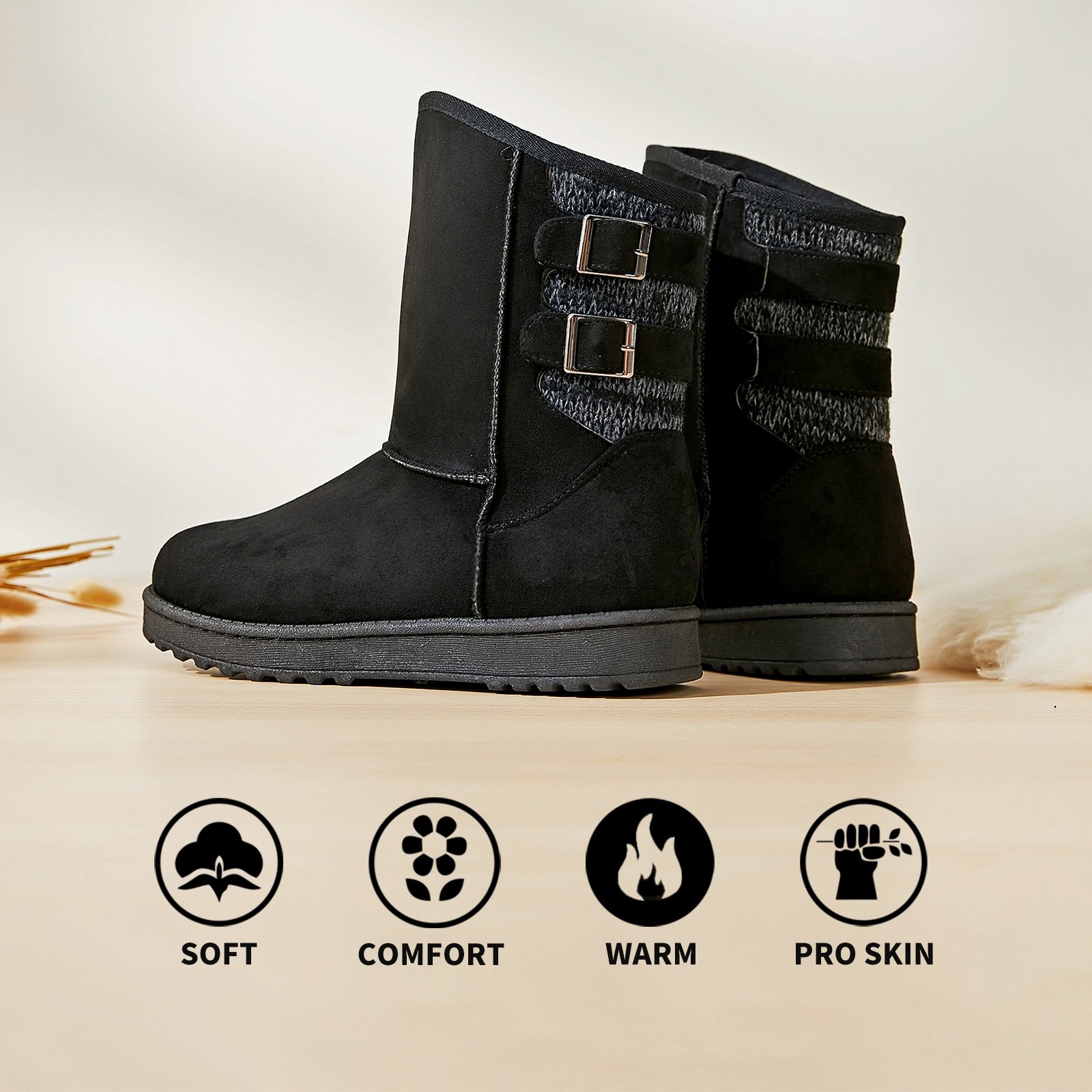 wholesale fashion western designer shoes boot fur snow women winter snow boots for women 2024
