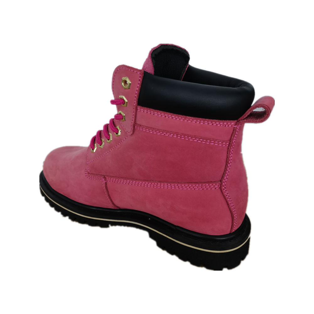 Gaomi Morning Glory Women Cow nubuck leather Rubber sole Goodyear welted construction boot