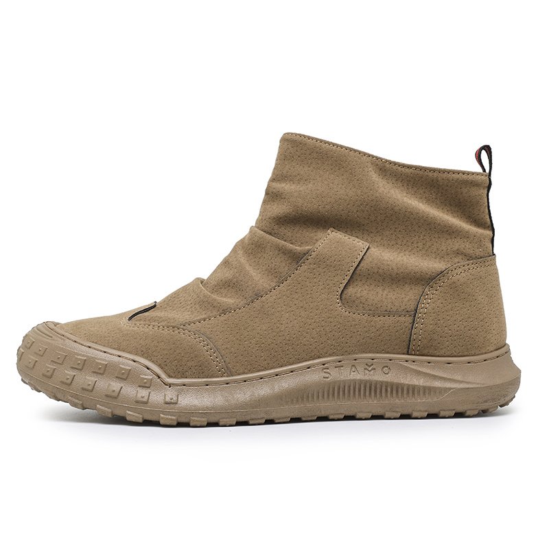 Custom Pu Leather Shoes British Style Men Fashion Zipper Flat Running Boot Men's Casual Retro Ankle Boots