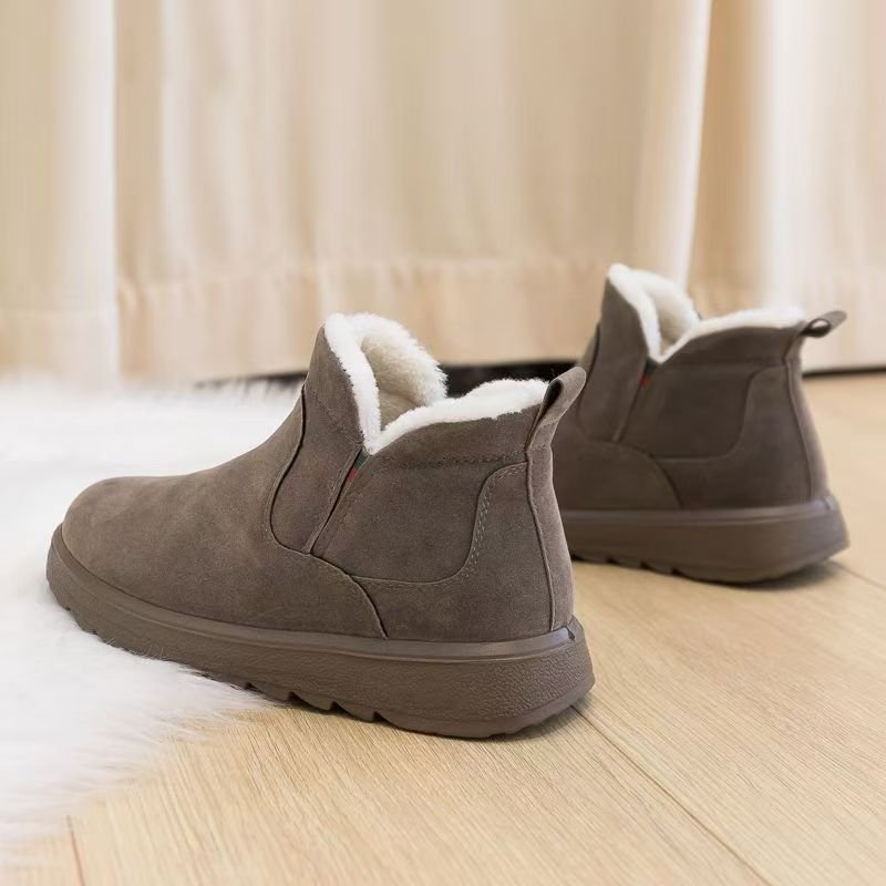 Frosted Suede Snow Boots fleece-lined Thickened 2024 New Winter Short Boots Women's Thick Bottom Non-slip Warm Boots
