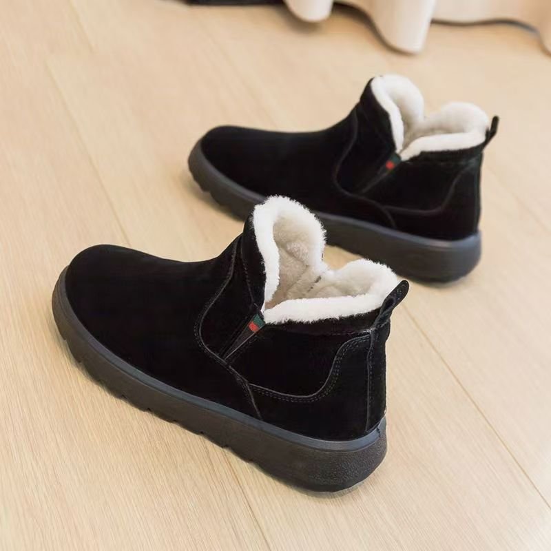 Frosted Suede Snow Boots fleece-lined Thickened 2024 New Winter Short Boots Women's Thick Bottom Non-slip Warm Boots