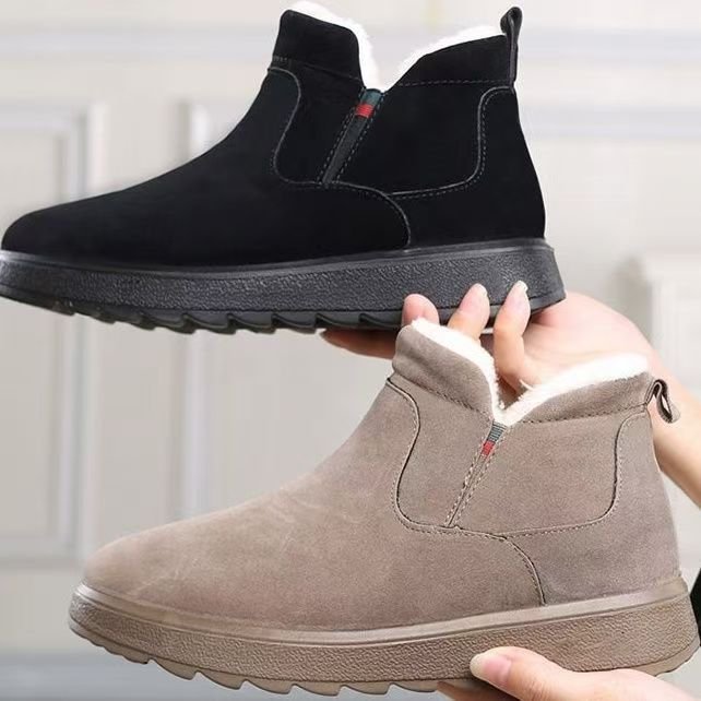 Frosted Suede Snow Boots fleece-lined Thickened 2024 New Winter Short Boots Women's Thick Bottom Non-slip Warm Boots