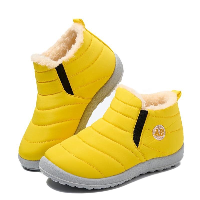 kids waterproof snow boots fur lined outdoor slip on walking hiking shoes winter warm shoes for kids children 2024 new