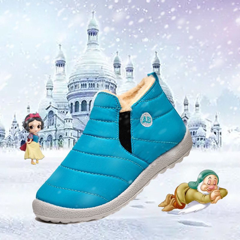 kids waterproof snow boots fur lined outdoor slip on walking hiking shoes winter warm shoes for kids children 2024 new