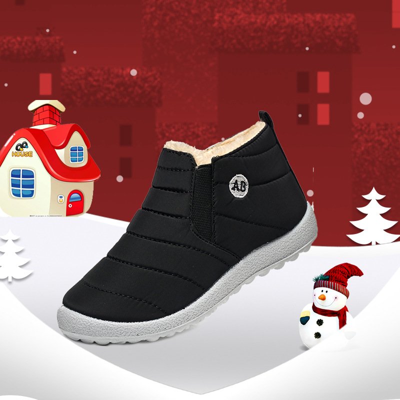 kids waterproof snow boots fur lined outdoor slip on walking hiking shoes winter warm shoes for kids children 2024 new
