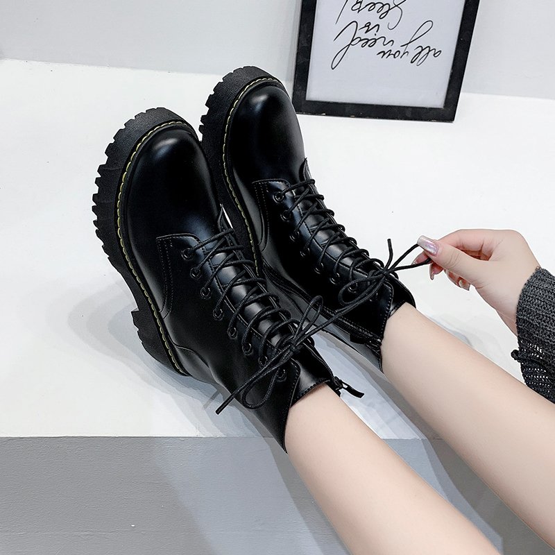 Factory Direct Sales High Ankle Thick Soled Boots Classic Punk Women's Boots Fashion Lace Up for women's boots