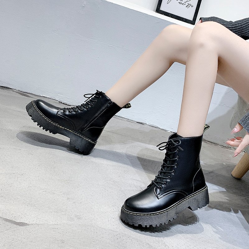 Factory Direct Sales High Ankle Thick Soled Boots Classic Punk Women's Boots Fashion Lace Up for women's boots