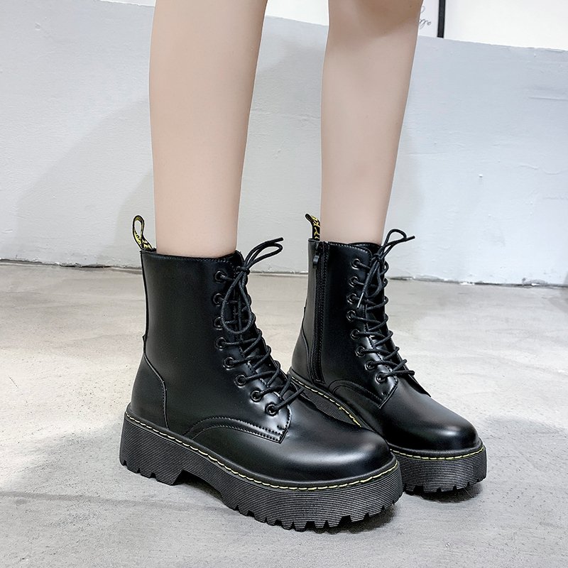 Factory Direct Sales High Ankle Thick Soled Boots Classic Punk Women's Boots Fashion Lace Up for women's boots