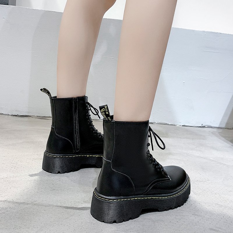 Factory Direct Sales High Ankle Thick Soled Boots Classic Punk Women's Boots Fashion Lace Up for women's boots