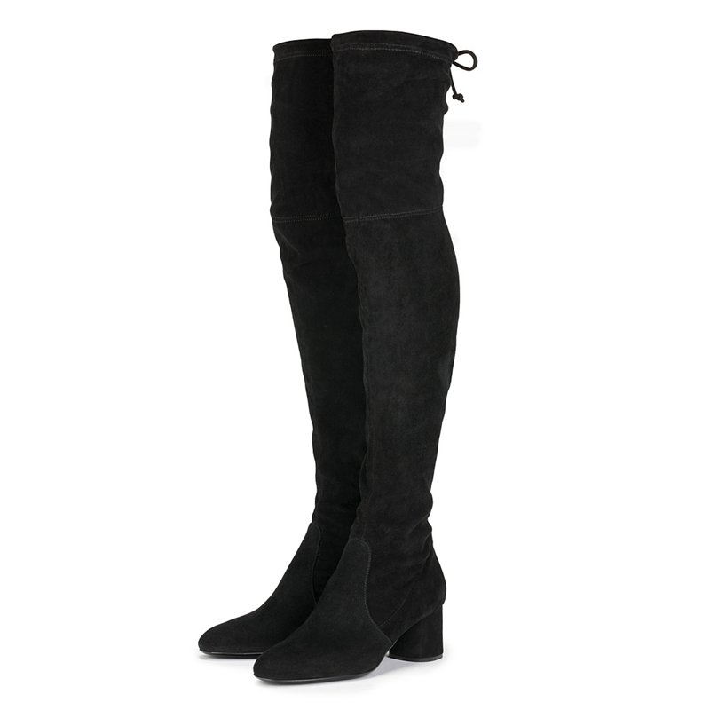 customized design comfortable elegant sexy knee high winter thick heel boots for ladies