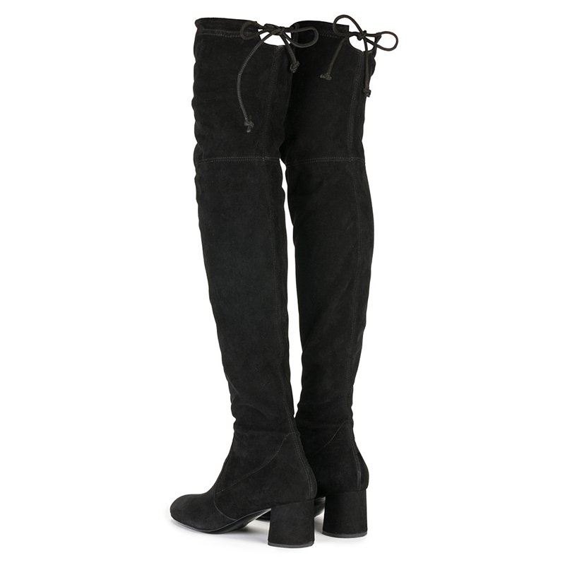 customized design comfortable elegant sexy knee high winter thick heel boots for ladies