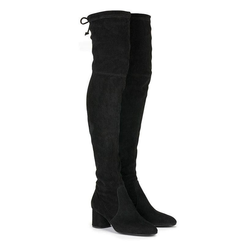 customized design comfortable elegant sexy knee high winter thick heel boots for ladies