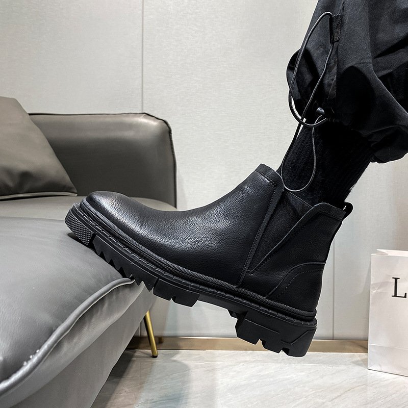 sh10639a Winter high school shoes 2024 men boot without lace high quality shoes for men