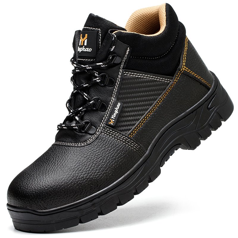 Factory Cheap High Quality PU Leather israel men's Working Safety Shoes Steel Toe Work Boot for Men Women