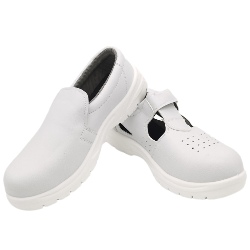 Anti smashing anti static dust-free workshop steel toe high tube boots food photoelectric white safety shoes
