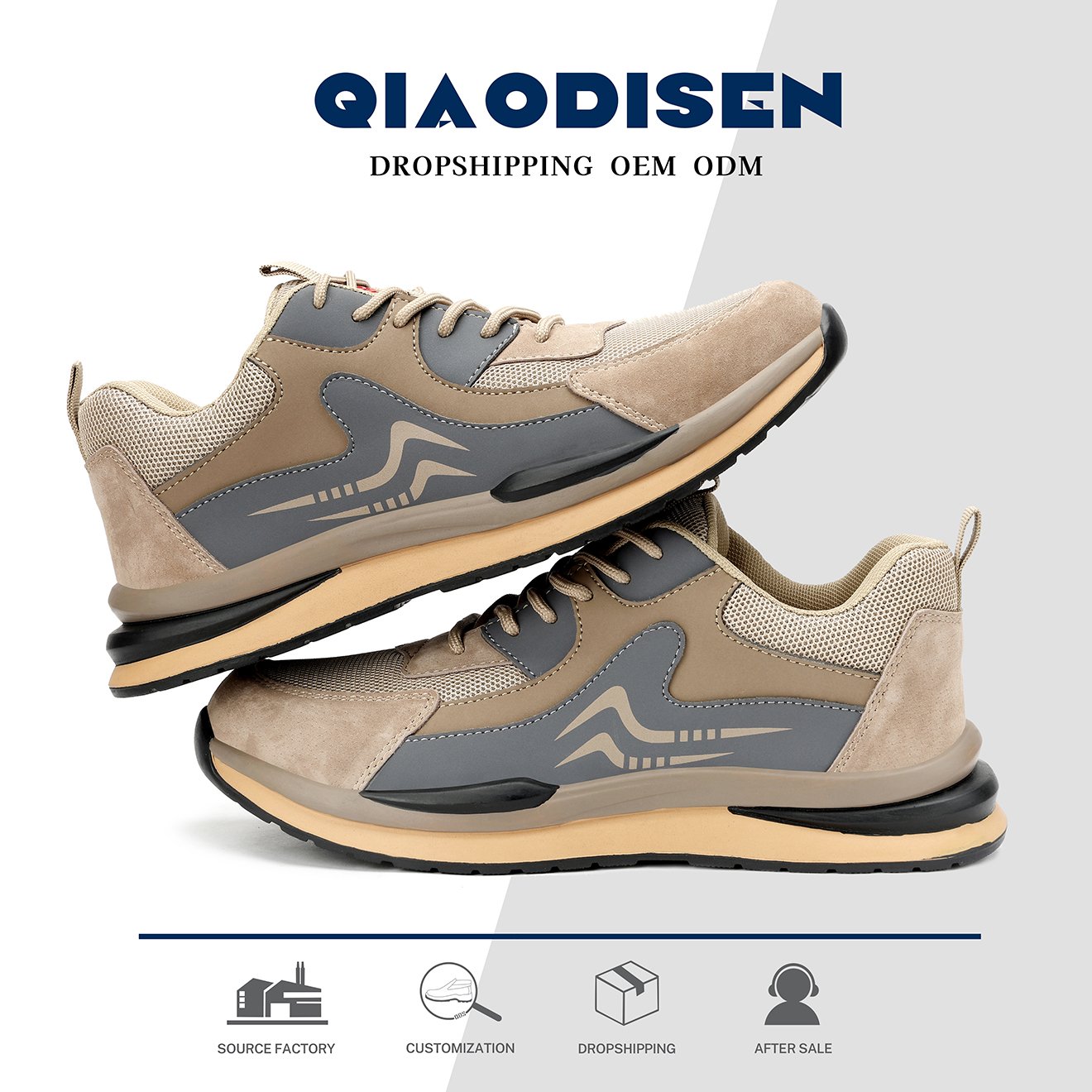 Fashion Lightweight Work Shoe Steel Toe Safety Boots Men's Casual Safety Shoes for Men