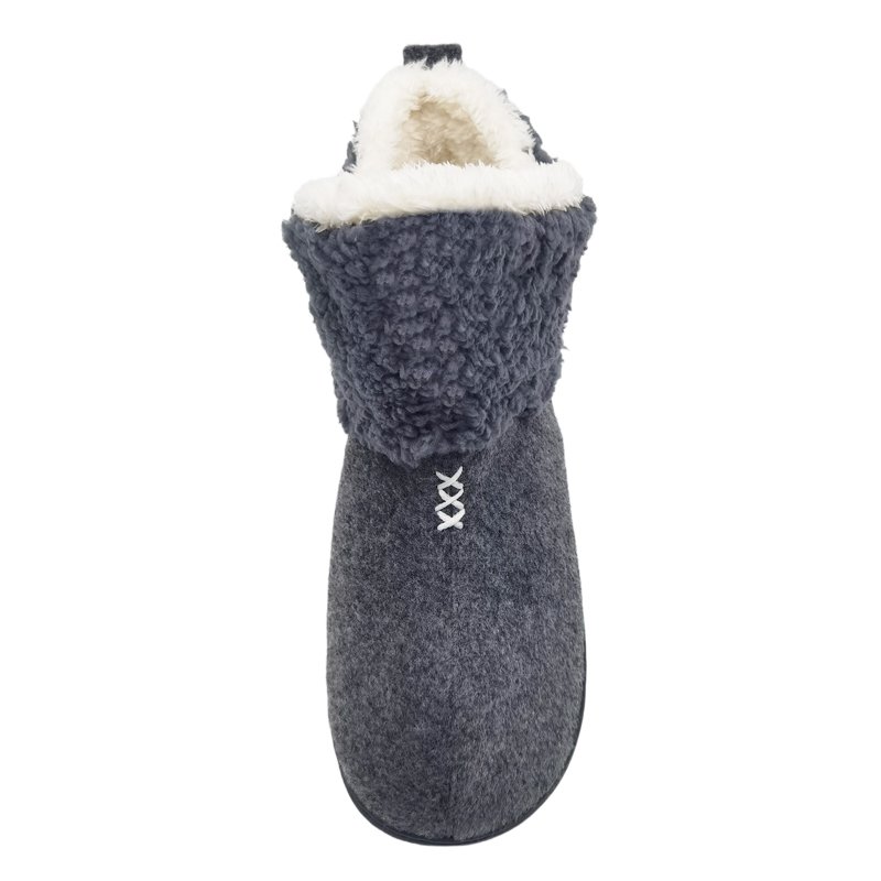 OEM customized Logo indoor boots TPR rubber outsole winter home flat slipper boots faux fur plush house boots for women