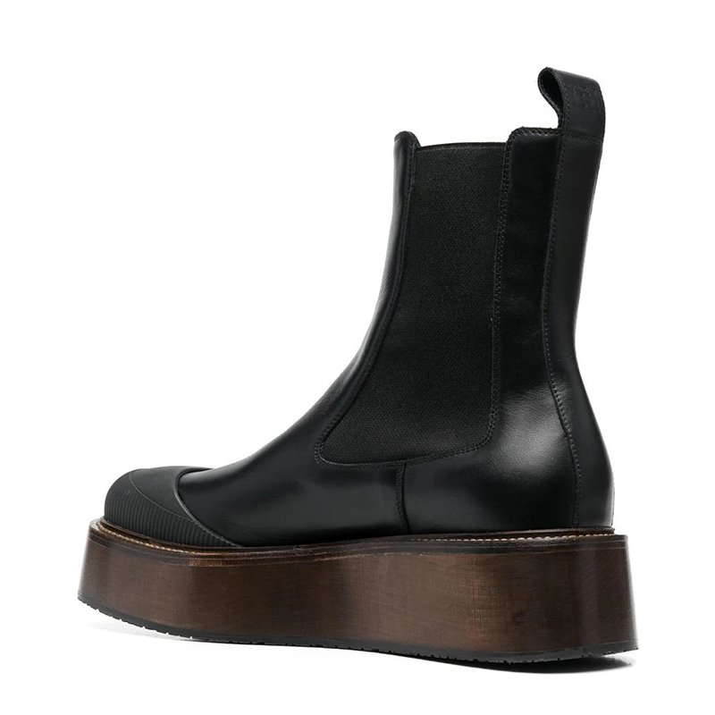 Autumn 2022 New fashion British midtube chunky soles long tube round toe Chelsea custom ankle boots for women and ladies