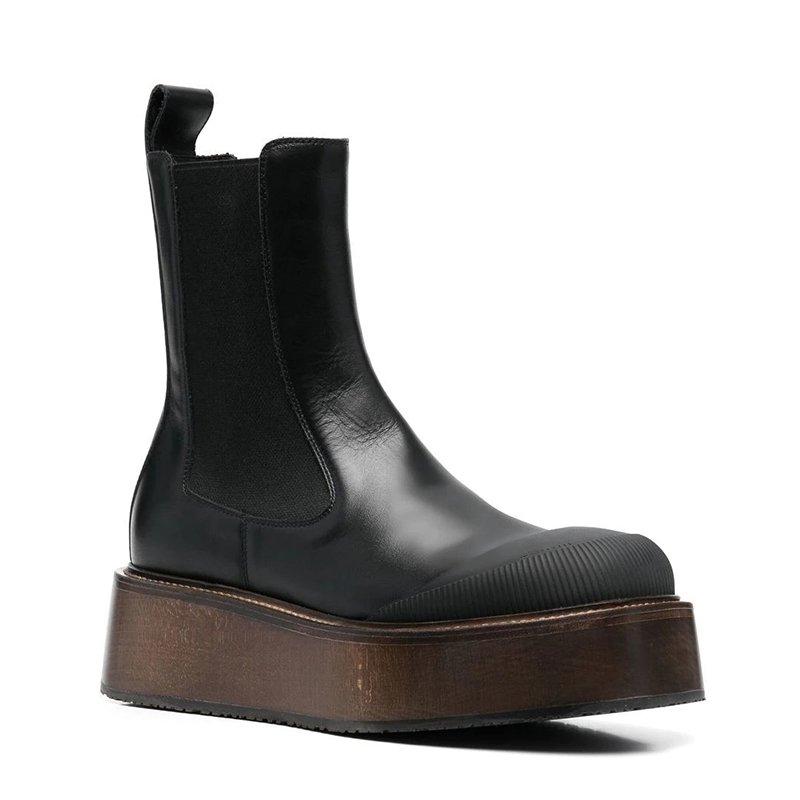 Autumn 2022 New fashion British midtube chunky soles long tube round toe Chelsea custom ankle boots for women and ladies