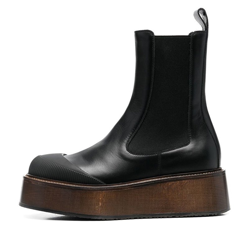 Autumn 2022 New fashion British midtube chunky soles long tube round toe Chelsea custom ankle boots for women and ladies