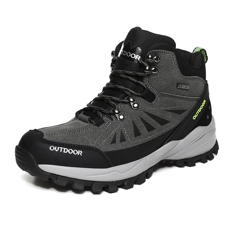Hot Sale Winter Plush Warm Men Winter Shoes Leather Outdoor Snow Hiking Boots For Men