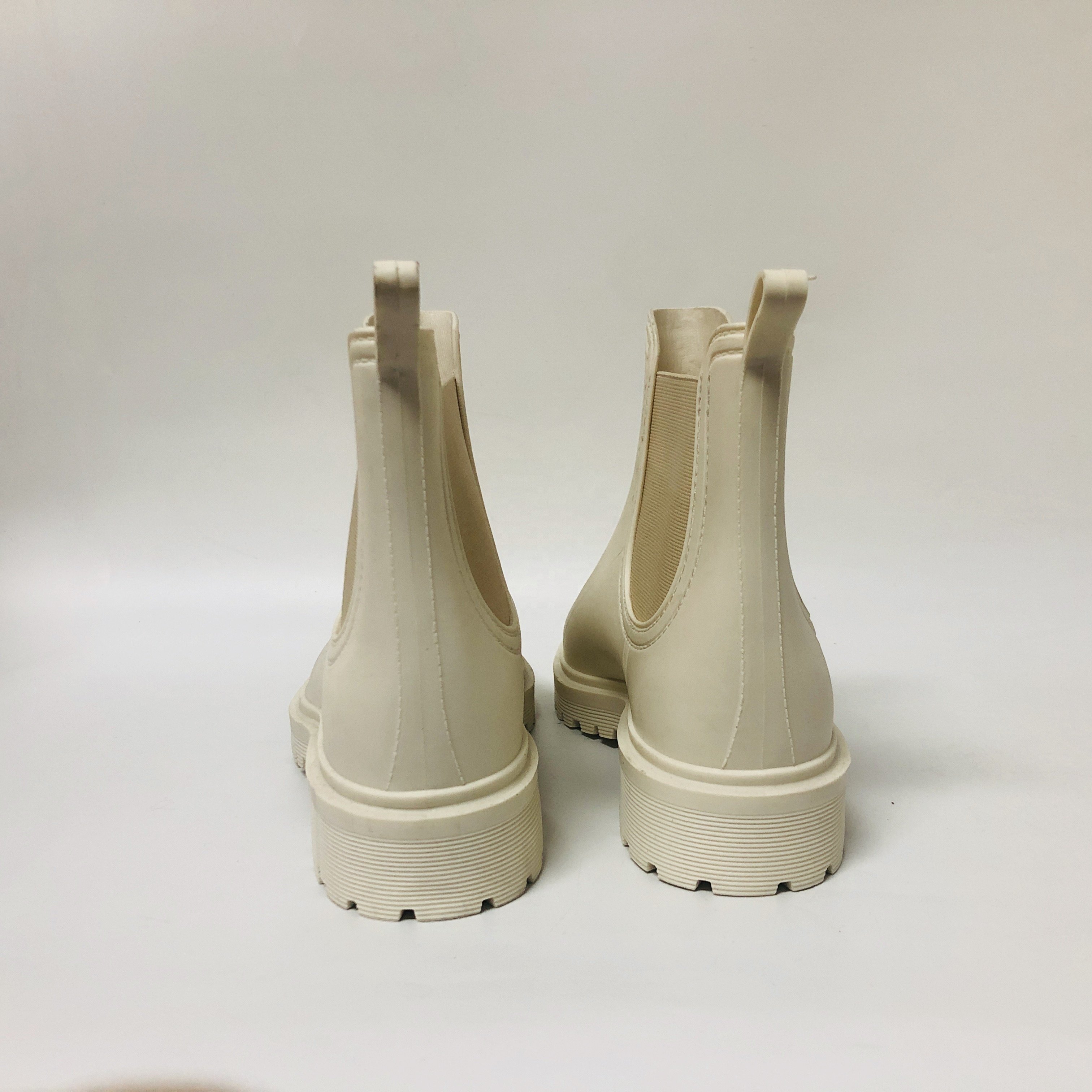 beige ankle TPR garden rain boots for women