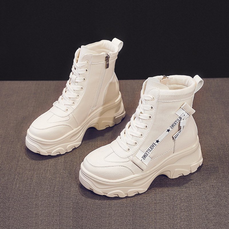 2023 New Winter Models Thick Velvet Snow Boots Women's Casual High-Top Thick Bottom Heightened Boots