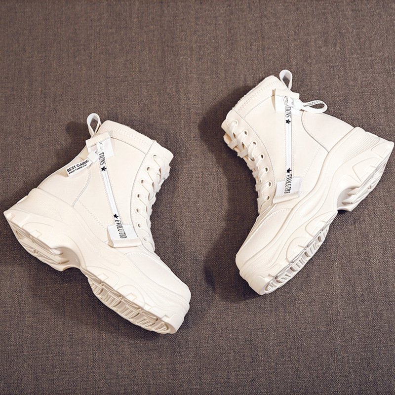 2023 New Winter Models Thick Velvet Snow Boots Women's Casual High-Top Thick Bottom Heightened Boots