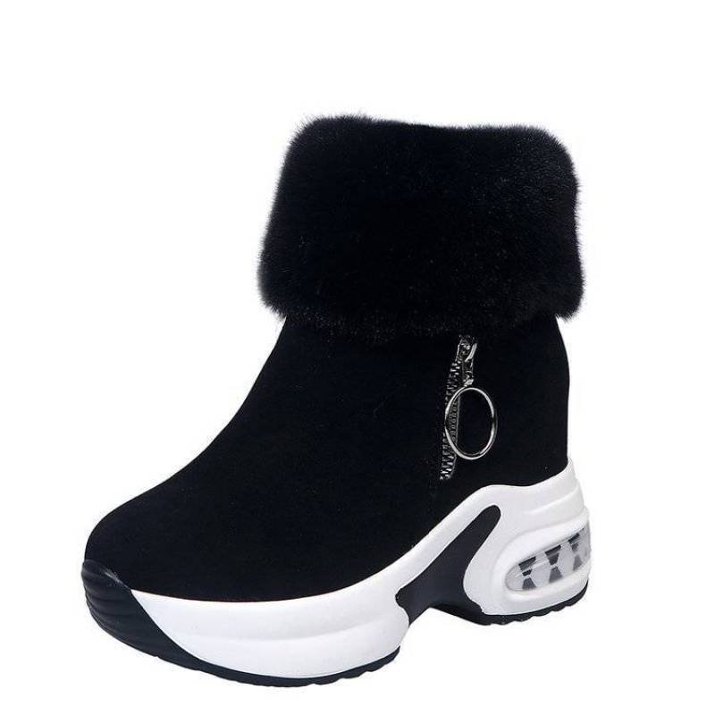 Customized high heel women's snow boot warm plush women's winter Ankle Wedges Boot Female Snow boots