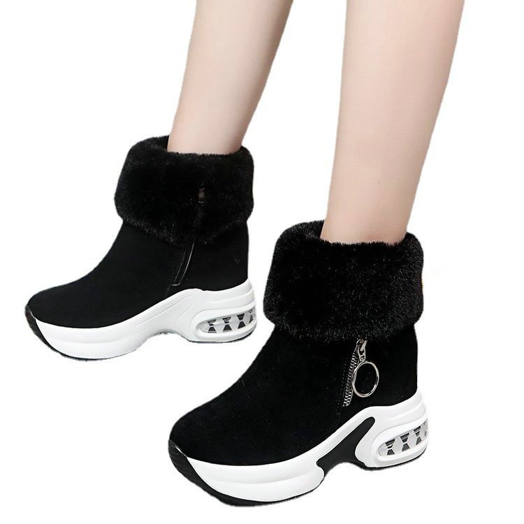 Customized high heel women's snow boot warm plush women's winter Ankle Wedges Boot Female Snow boots