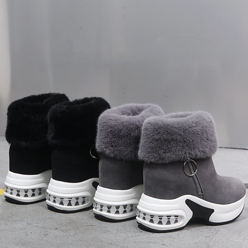 Customized high heel women's snow boot warm plush women's winter Ankle Wedges Boot Female Snow boots