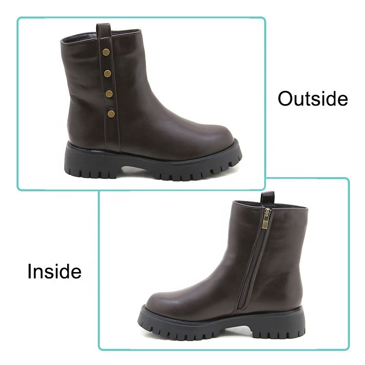 Women's Fashion Low Heel Chunky Chelsea Ankle Boots