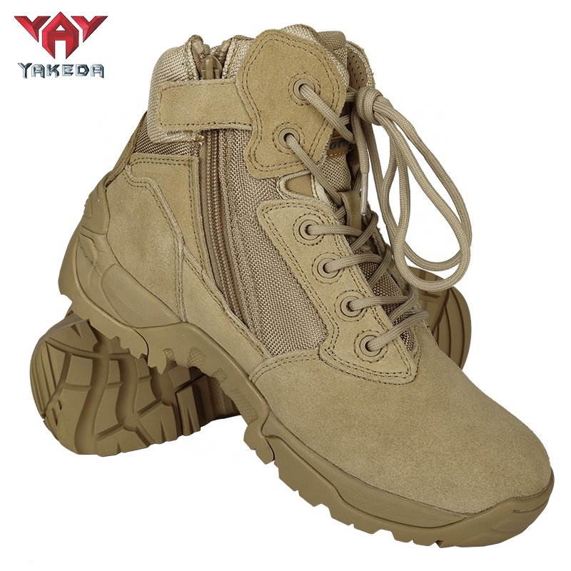 YAKEDA Custom Men Waterproof Botas De Cuero Brown Tactical Combat Tactical Boots