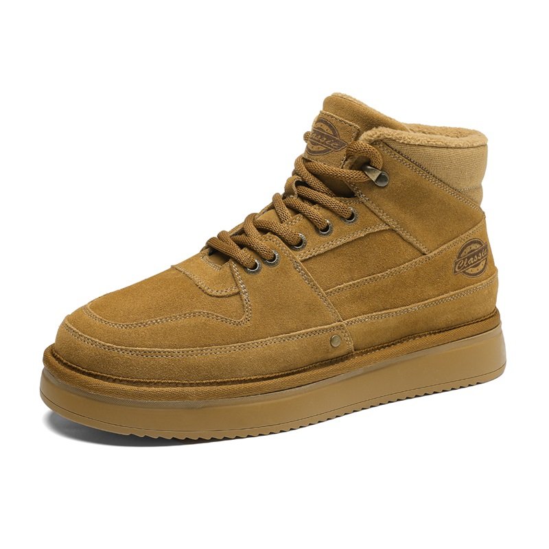 Factory Supply Custom LOGO Service High Top Genuine Leather Men Winter Snow Boots