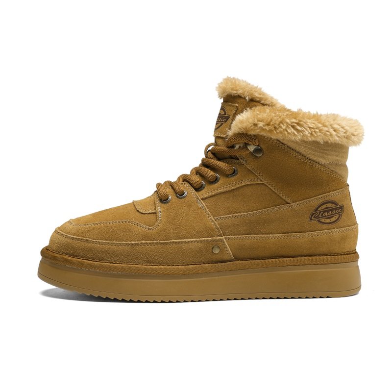 Factory Supply Custom LOGO Service High Top Genuine Leather Men Winter Snow Boots
