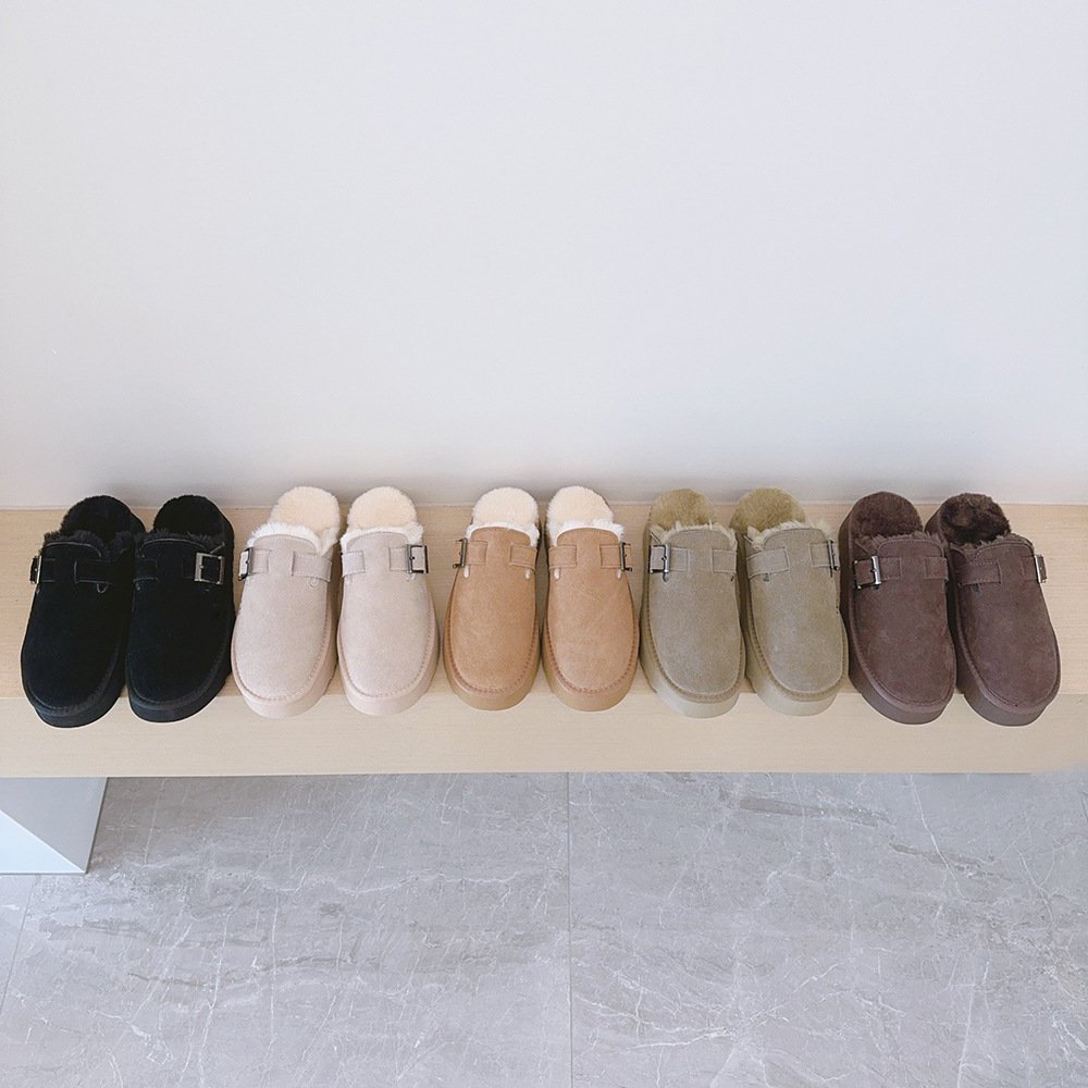 QY10102 2024 New arrivals large size snow boots thick soles and thick slippers Korean Baotou tows to wear women's snow boots
