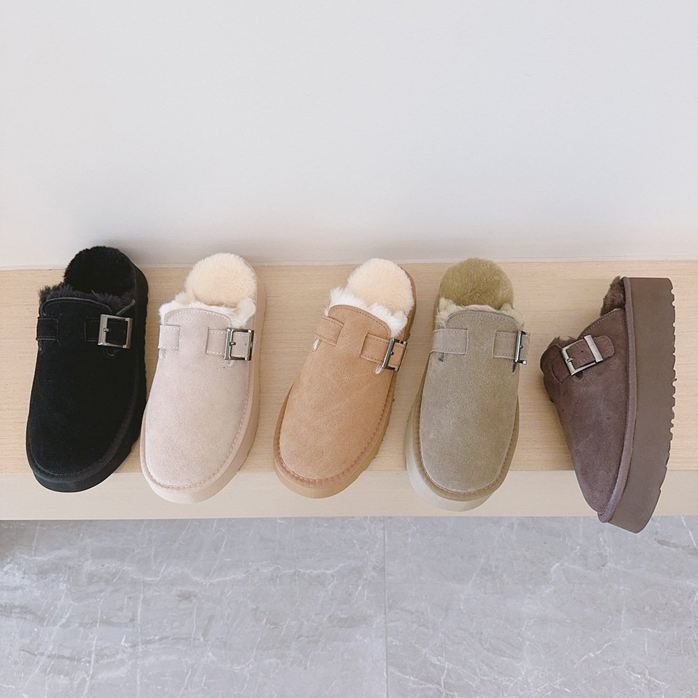 QY10102 2024 New arrivals large size snow boots thick soles and thick slippers Korean Baotou tows to wear women's snow boots