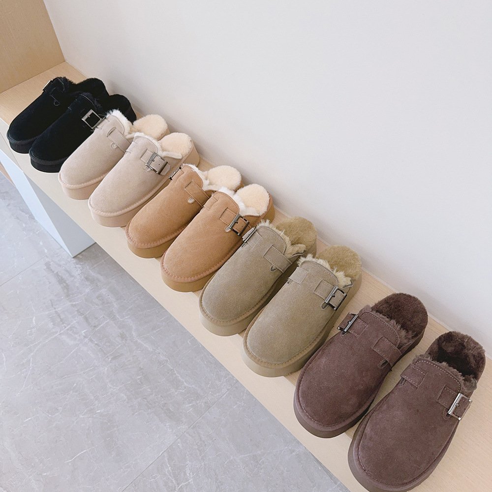 QY10102 2024 New arrivals large size snow boots thick soles and thick slippers Korean Baotou tows to wear women's snow boots
