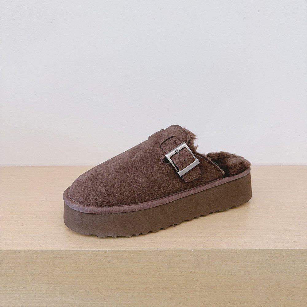 QY10102 2024 New arrivals large size snow boots thick soles and thick slippers Korean Baotou tows to wear women's snow boots