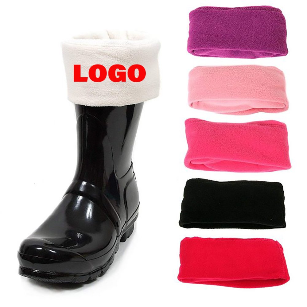 OEM Unisex Fleece Rubber Rain Boot Liner Crew Cut Socks Wellie Welly Wellington Sock for Rainshoes Thermal