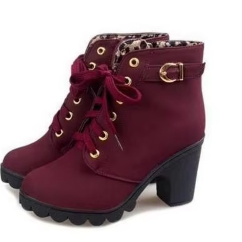 2024 Autumn Woman Ankle Lace-up High Heel Booties Ladies Ankle & Boots