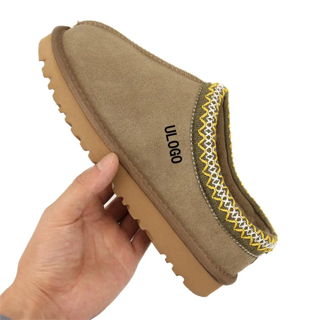 2024 Winter new short tube snow boots, indoor and outdoor short cotton boots, woven mesh red slippers
