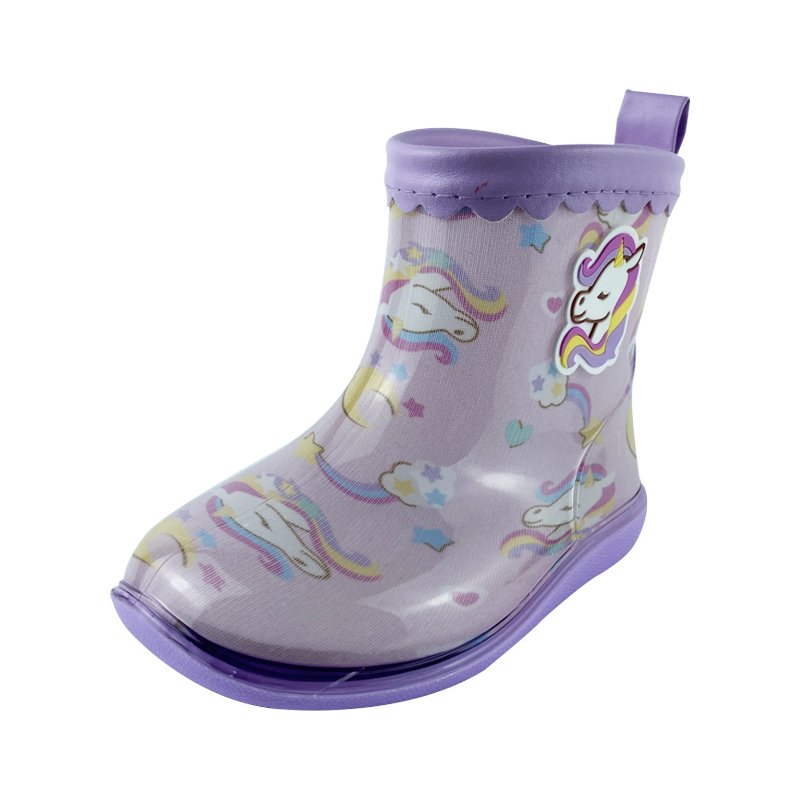 wholesale high quality children's yellow purple custom waterproof rain shoes outdoor eva rain boot