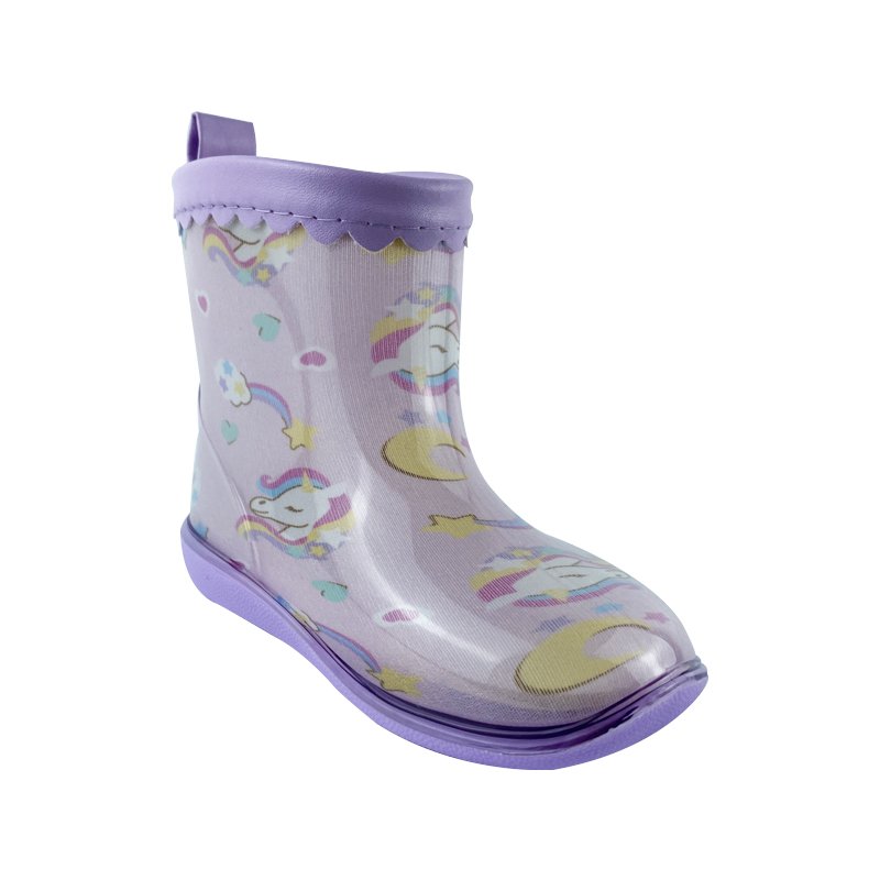 wholesale high quality children's yellow purple custom waterproof rain shoes outdoor eva rain boot