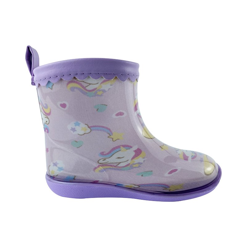 wholesale high quality children's yellow purple custom waterproof rain shoes outdoor eva rain boot