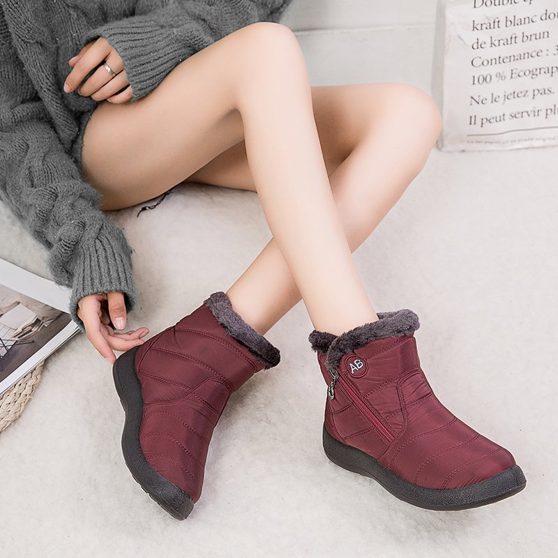 2021 Wholesale High quality Fashion Ankle Outdoor Waterproof Flat Winter Snow Boots Women Boots